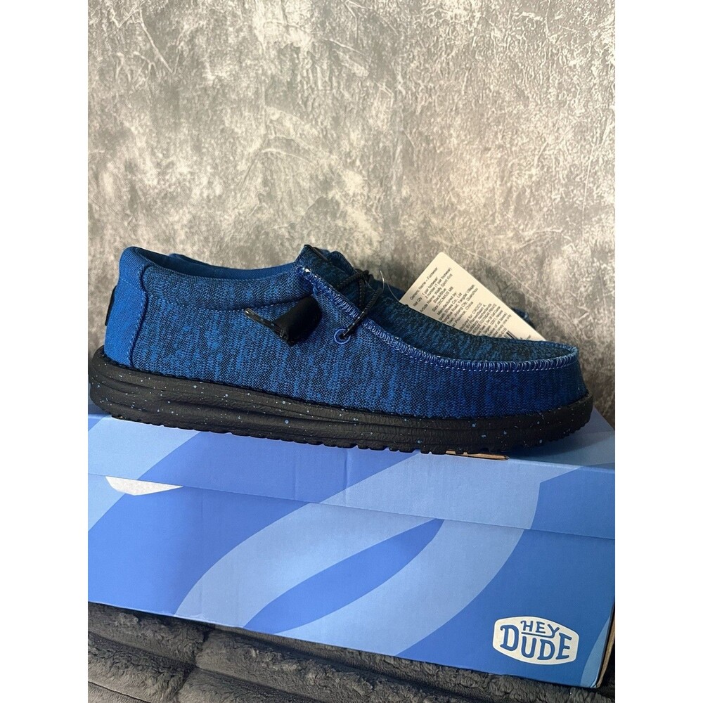 HEYDUDE Wally Funk Stretch Speckle in blue Mens 8 New In Box